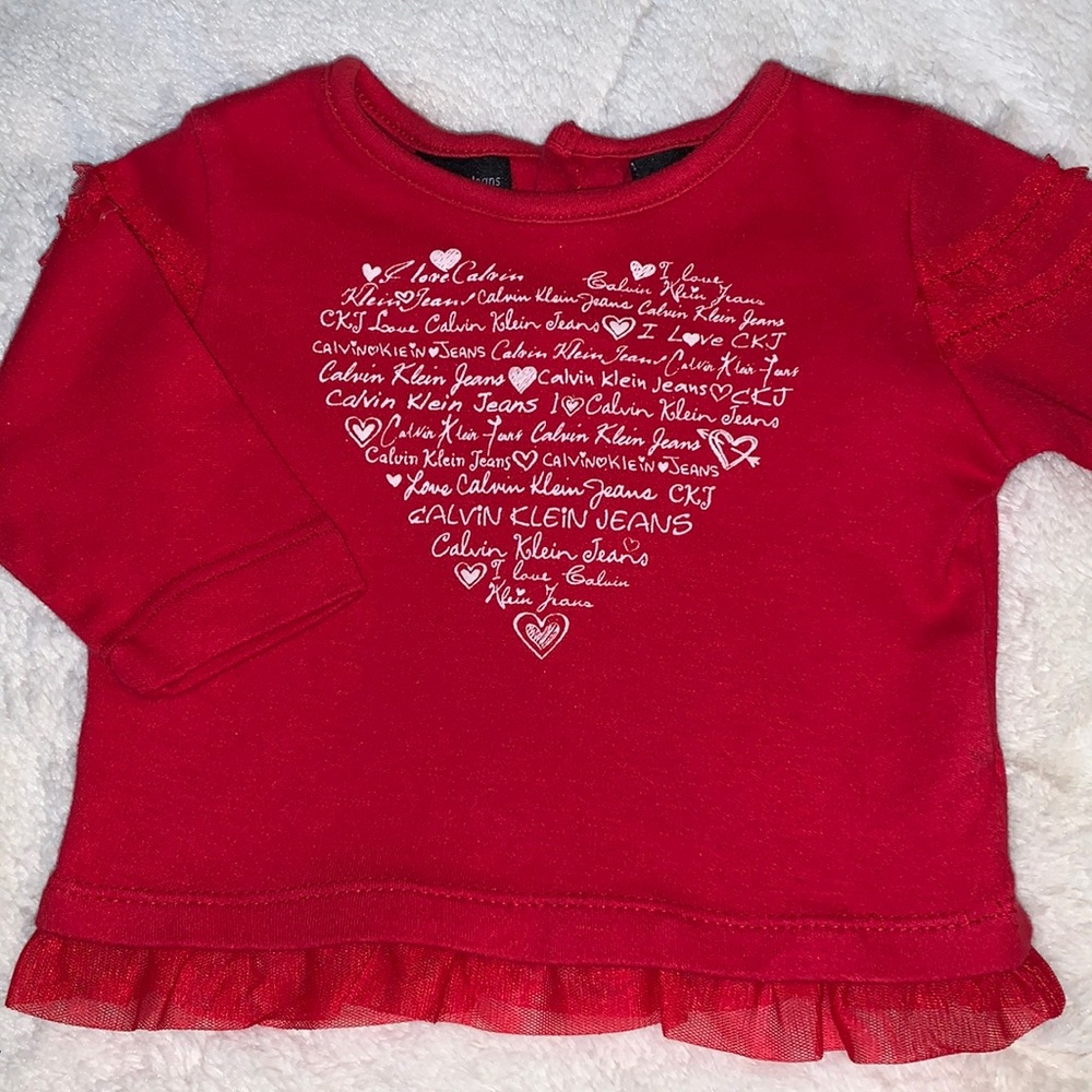 Calvin Klein Jeans Red Heart Top 3-6m Baby